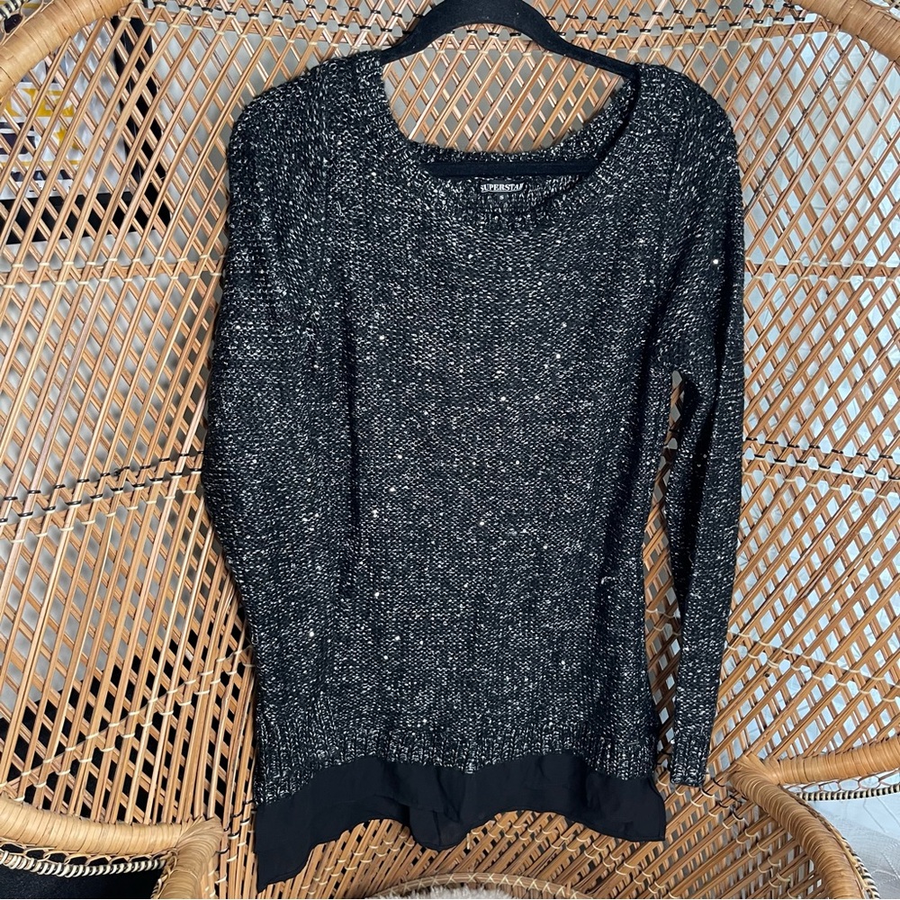 Superstar Women's Black Sequin Sweater